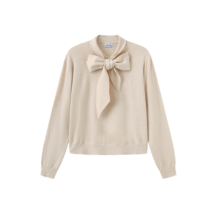 Knit Bow Neck Sweater
