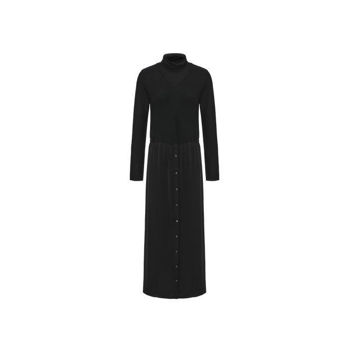 Knit Overlay Button Down Dress