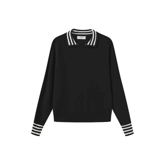 Knit Stripe Trimmed Sweater