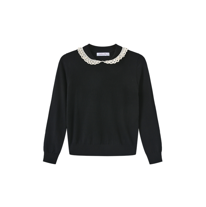 Lace Collar Knit Sweater