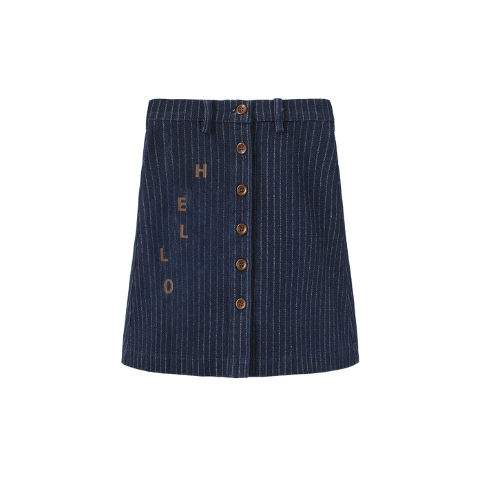 Lali Pinstriped Denim Skirt