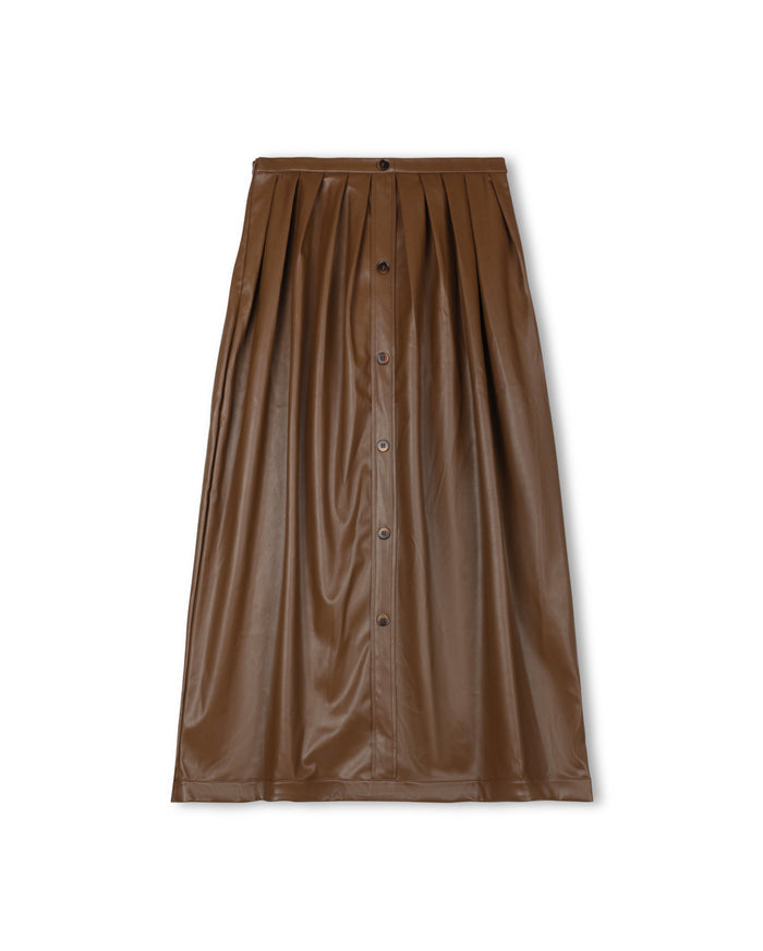 Leather Button Down Skirt - Junees