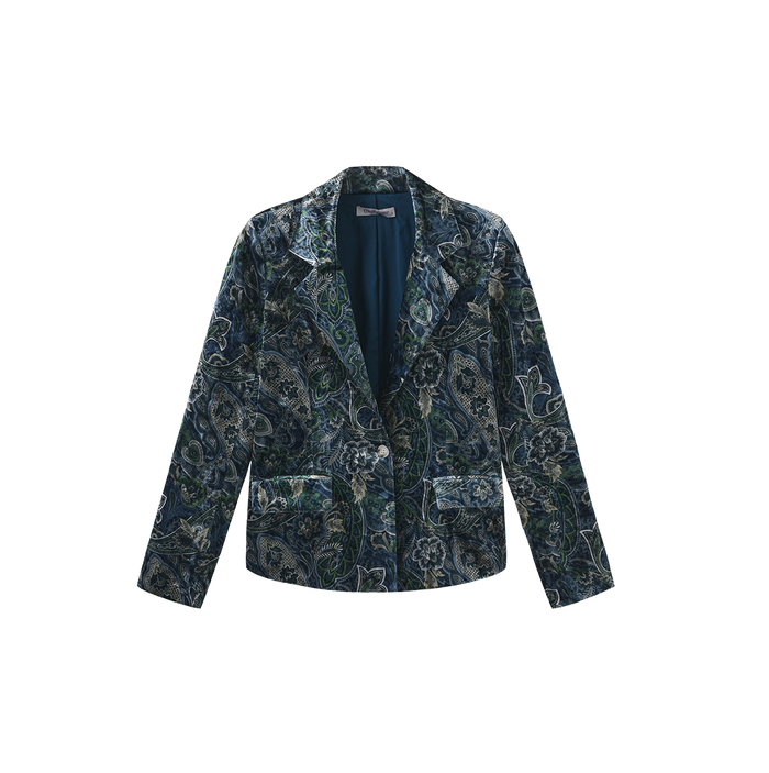 Lena Velvet Single Button Blazer