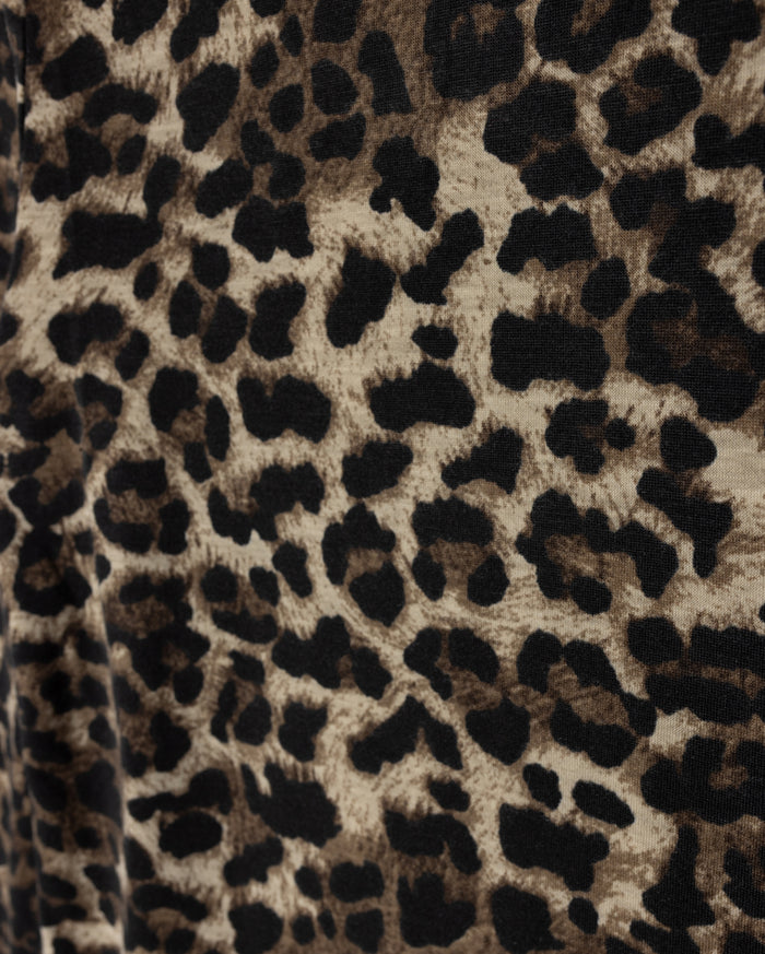 Leopard Printed Fitted Mock Neck - Junees