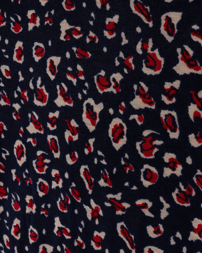 Leopard Printed Fitted Mock Neck - Junees