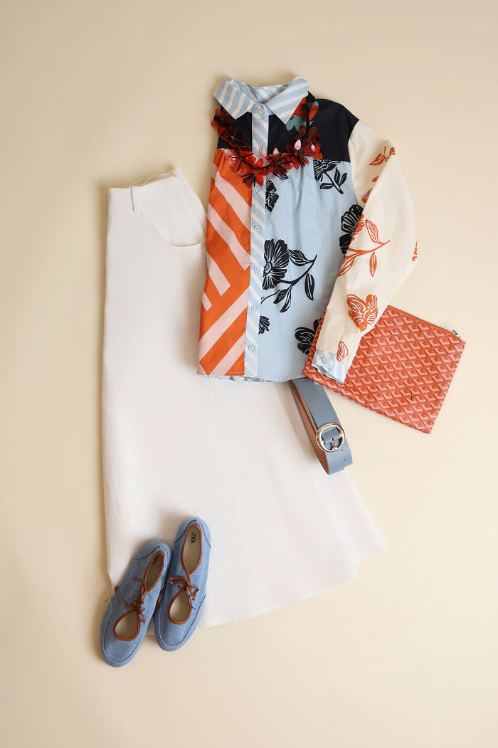 Linen Belted Maxi Skirt - Junees
