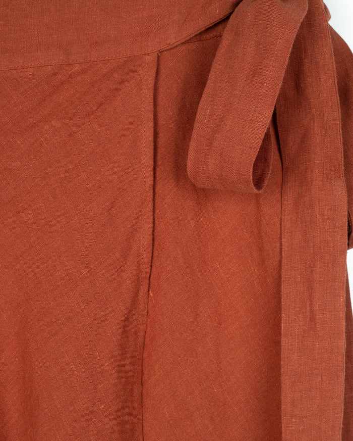 Linen Maxi Wrap Skirt - Junees