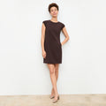 front image of a woman wearing the maaza dress in wine | Lead