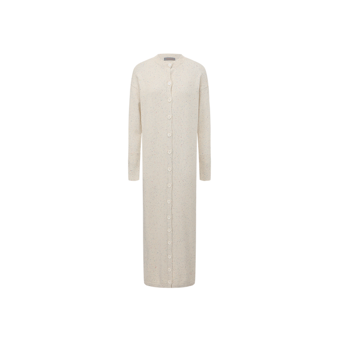 Marled Knit Button Down Dress