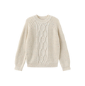 Marled Knit Cable Pattern Sweater