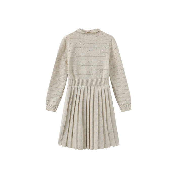 Marled Knit Scallop Trim Dress