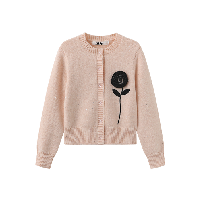 Marled Knit Tulip Cardigan