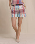 The front view of the Southern Tide Mary Ellen Madras short by Southern Tide - White Sand