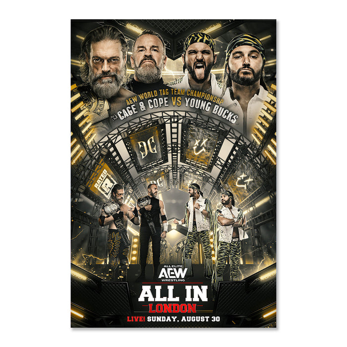 Matchup Monday Cope & Cage vs The Young Bucks - AEW All In London 2026 VARIANT Art Print - (Hand-Numbered 1-10)