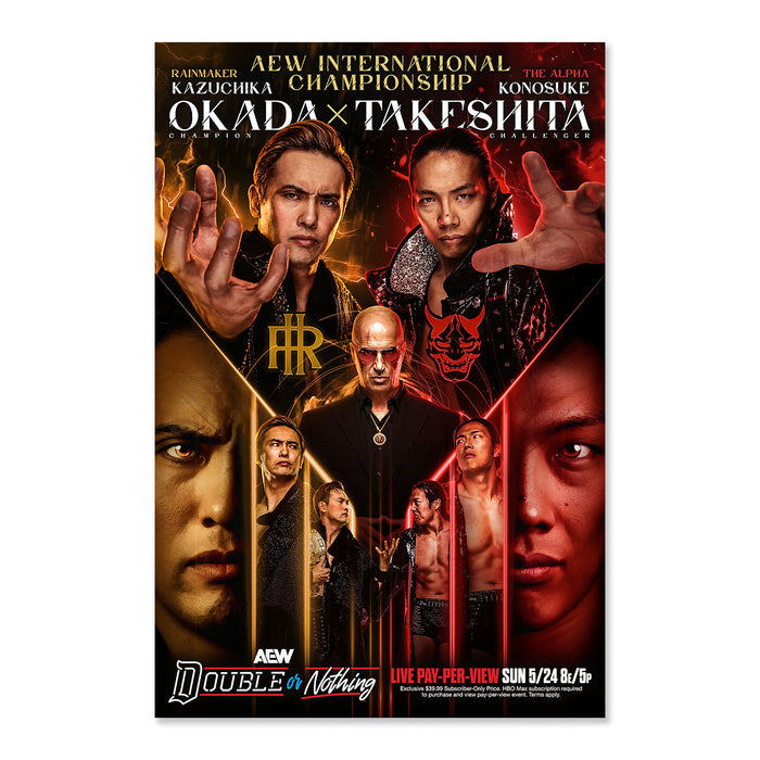 Matchup Monday Kazuchika Okada vs Konosuke Takeshita - Double or Nothing 2026 LIMITED Art Print - (Hand-Numbered 1-50)