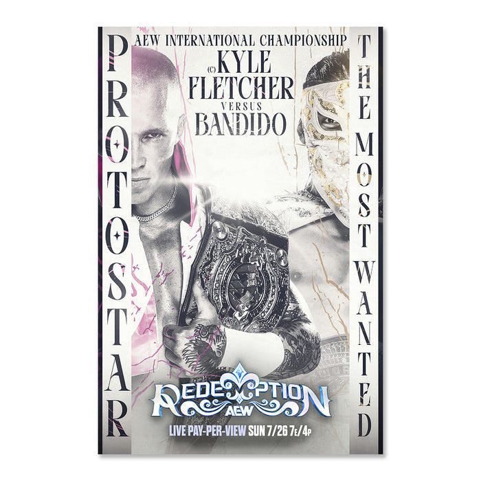 Matchup Monday Kyle Fletcher vs Bandido - AEW Redemption 2026 VARIANT Art Print - (Hand-Numbered 1-10)