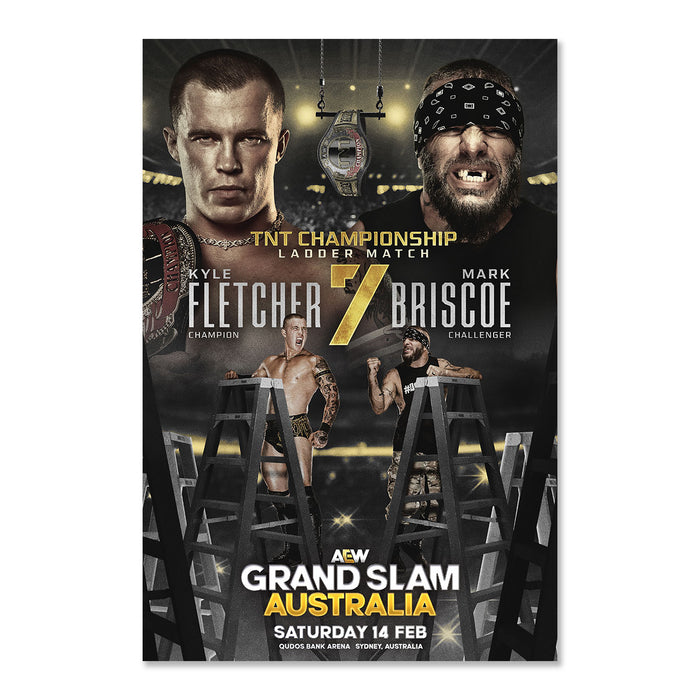 Matchup Monday Kyle Fletcher vs Mark Briscoe - AEW Grand Slam Australia 2026 VARIANT Art Print - (Hand-Numbered 1-10)