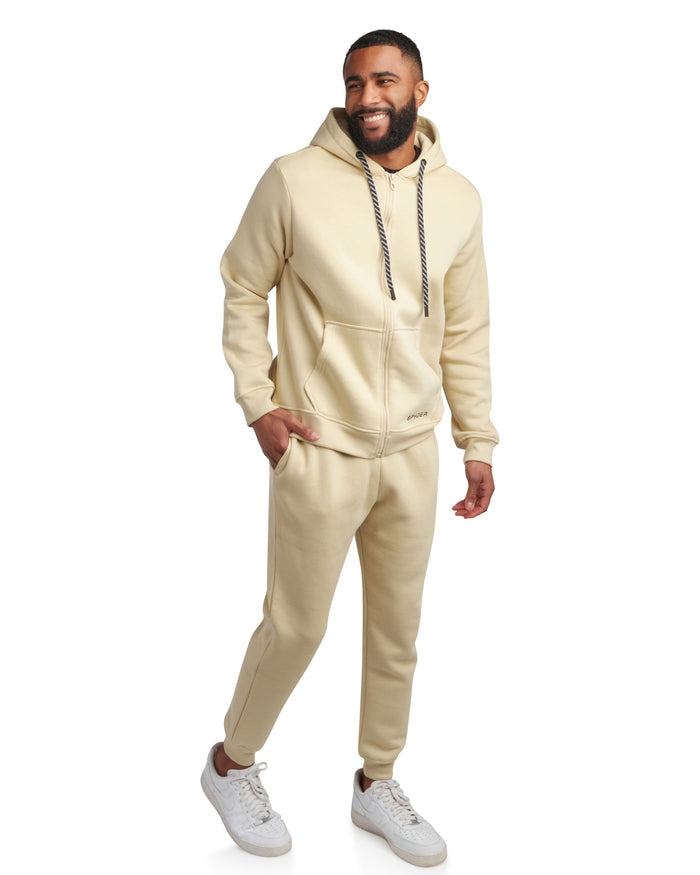 Men's Fleece Full Zip Jogger Set - Cloud
