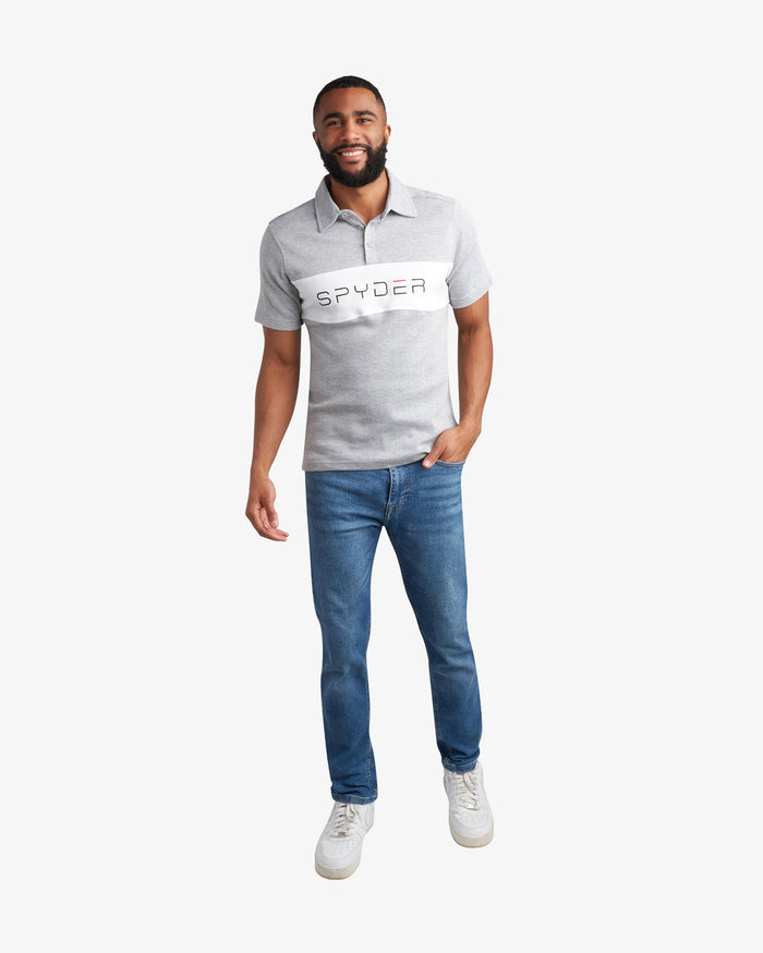 Men's Short Sleeve Color Block - Heather Gray
