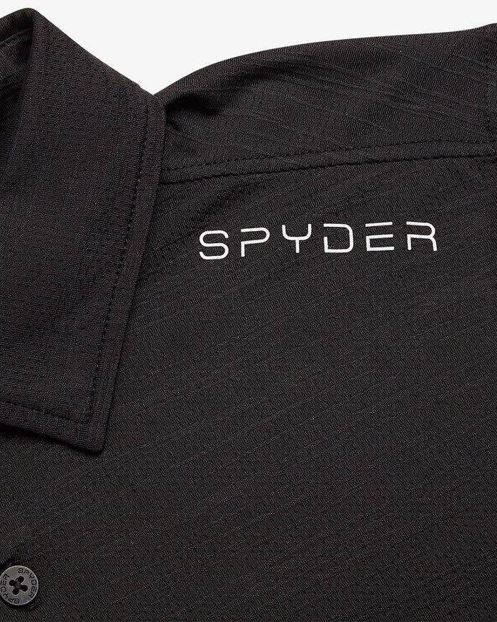 Men's Short Sleeve Jacquard Polo - Black