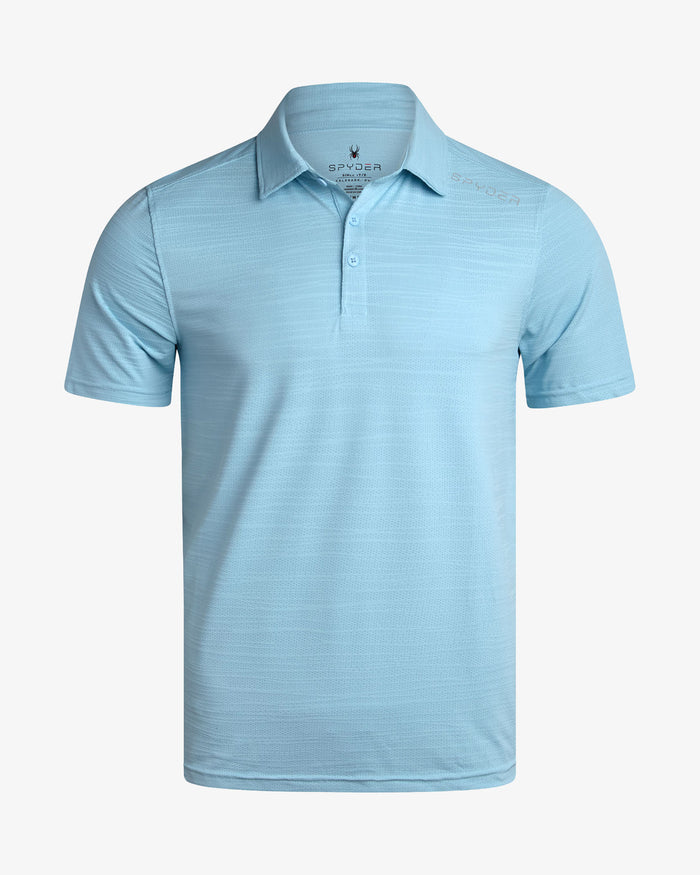 Men's Short Sleeve Jacquard Polo - Sky Blue