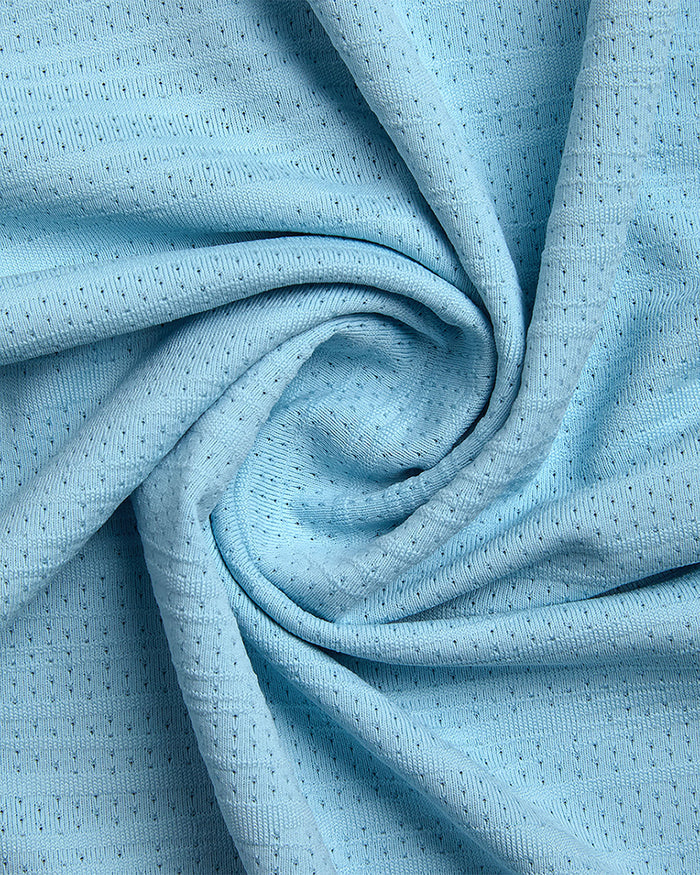 Men's Short Sleeve Jacquard Polo - Sky Blue