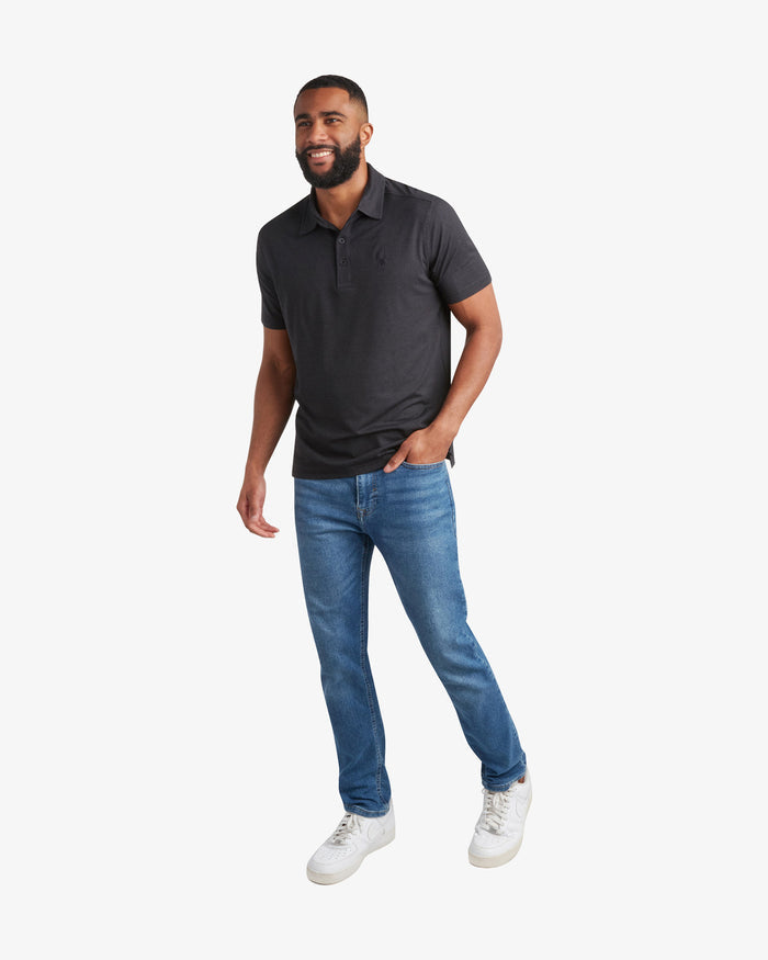 Men's Short Sleeve Jersey Polo - Black