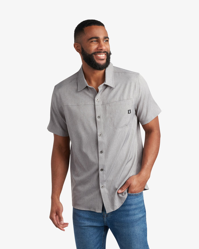 Men's Short Sleeve Mini Stripe Polo - Gray