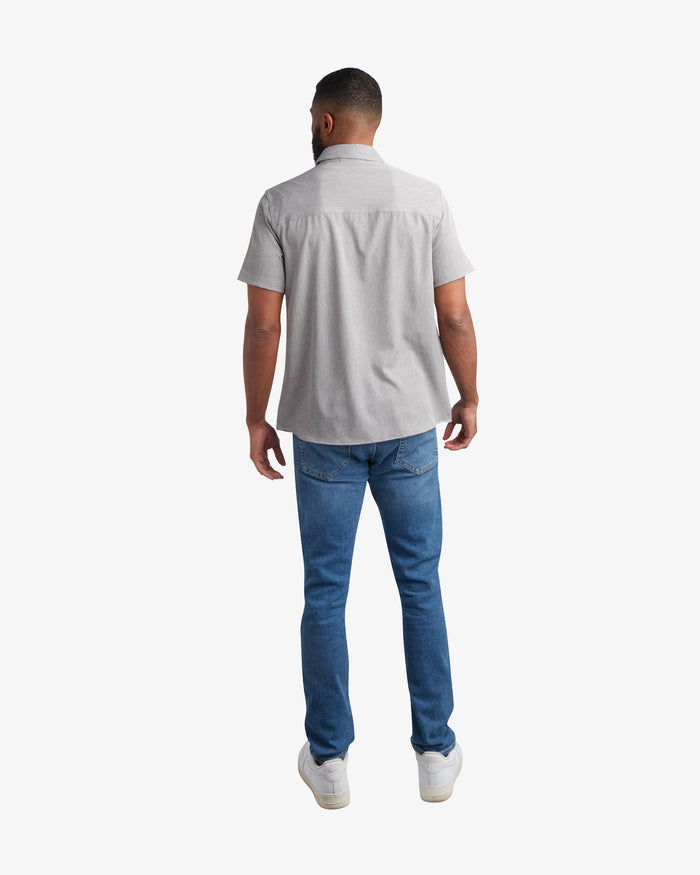 Men's Short Sleeve Mini Stripe Polo - Gray
