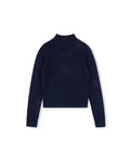 Mesh Mock Neck Knit Top - Junees