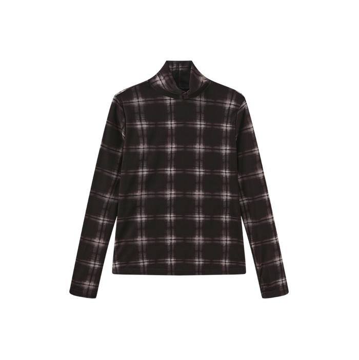 Mesh Plaid Turtleneck