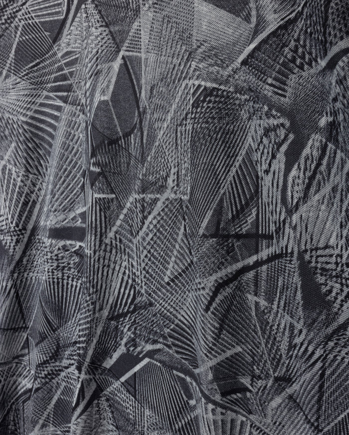 Mesh Printed Grey Turtleneck - Junees