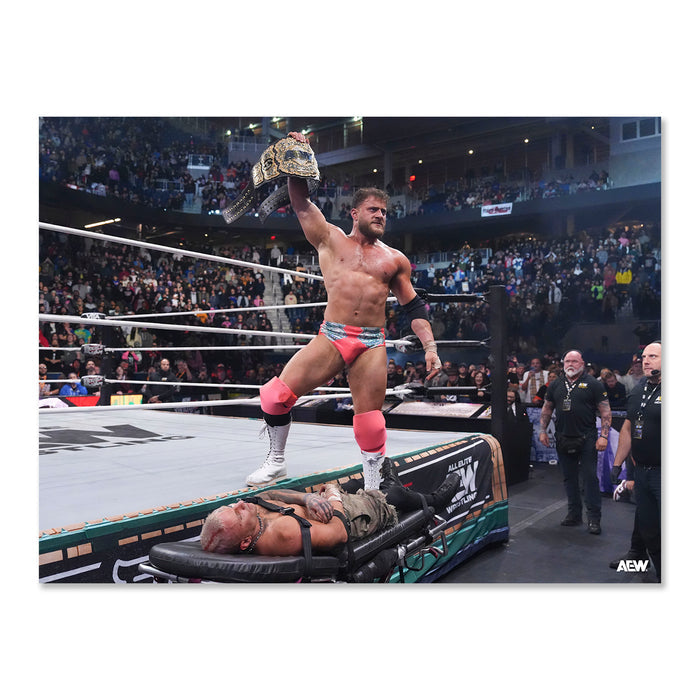 MJF Stands Triumphant Over Darby Allin - AEW Double or Nothing 2026 - Memorable Moments Art Print By Lee South