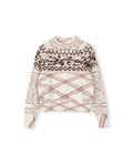 Mock Neck Printed Sweater - Junees