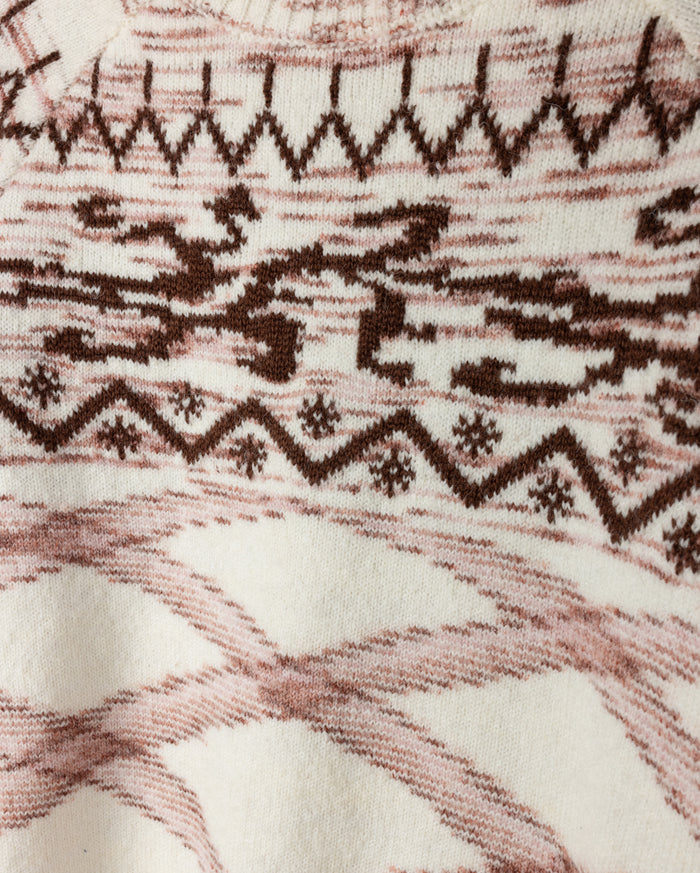 Mock Neck Printed Sweater - Junees