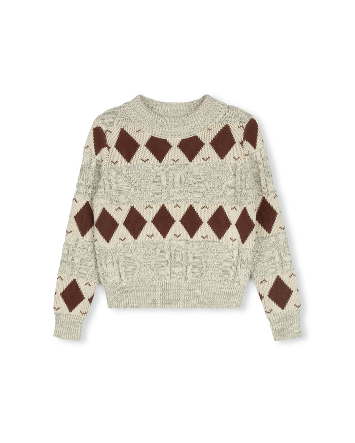 Multi Cable Color Knit Sweater