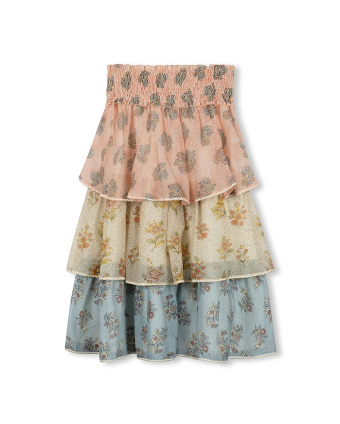 Neema Printed Tiered Smocked Skirt - Junees