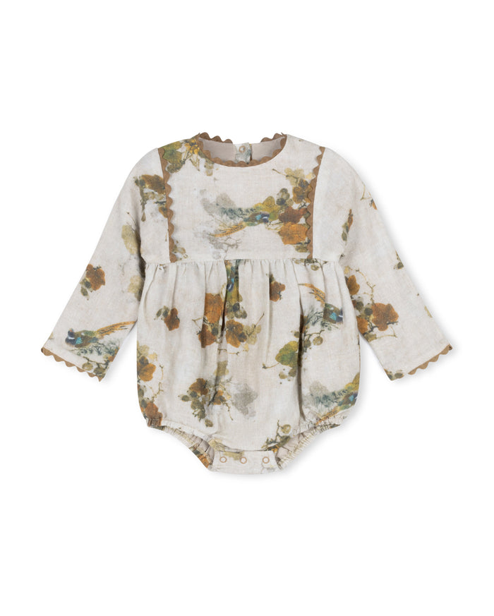 Onyx - Linen Scallop Trimming Romper - Junees