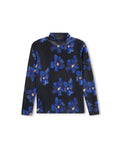 Painted Flower Mesh Turtleneck - Junees