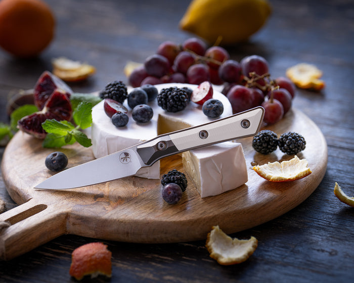 Paring Knife Stonewash Standard Titanium Bolster Ivory G-10 (3500B-10IV)