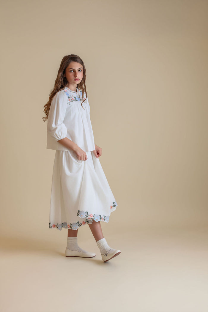 Pastel Embroidered Skirt - Junees