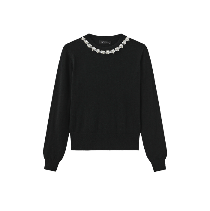 Pearl Knit Crew Neck Sweater