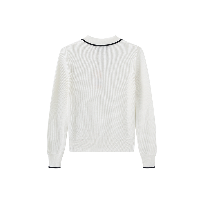 Piko Ribbed Knit Trim Sweater