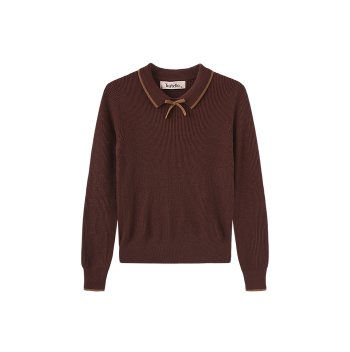 Piko Ribbed Knit Trim Sweater