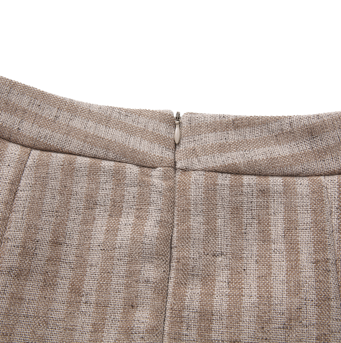 Pinstripe Pleated Skirt
