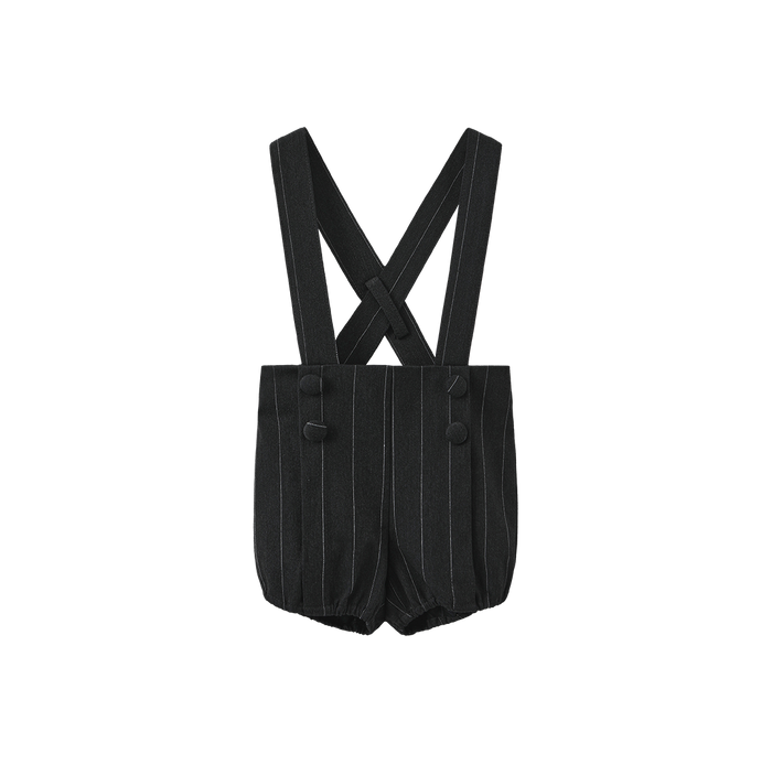 Pinstripe Suspender Shorts With Tee