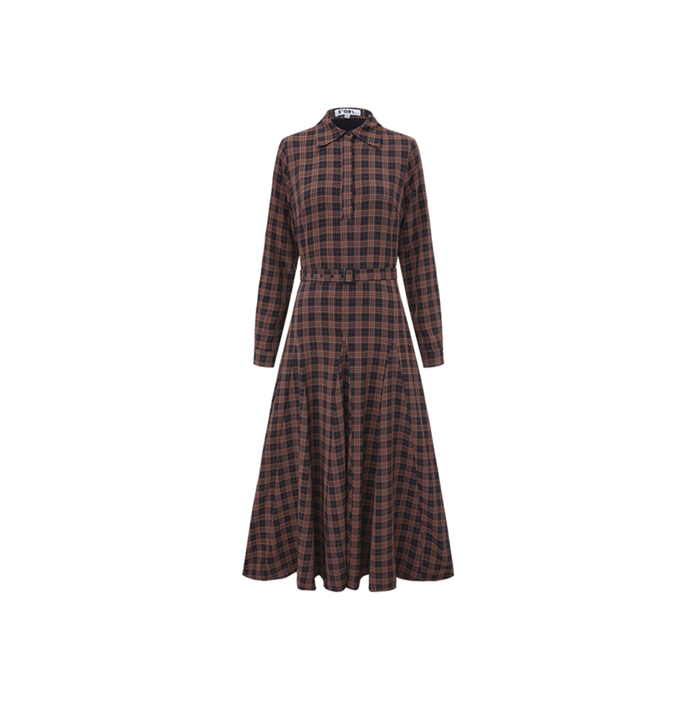 Plaid Belted Dress