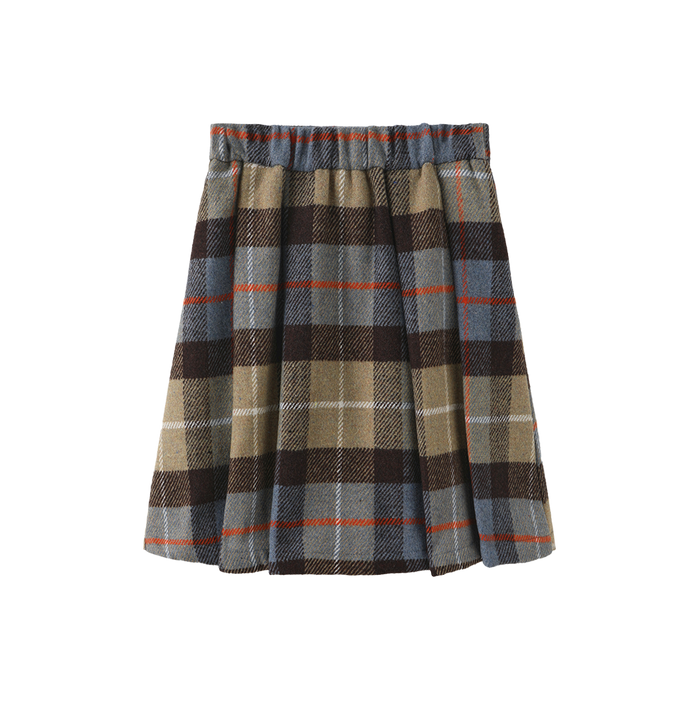 Plaid Button Wrap Skirt
