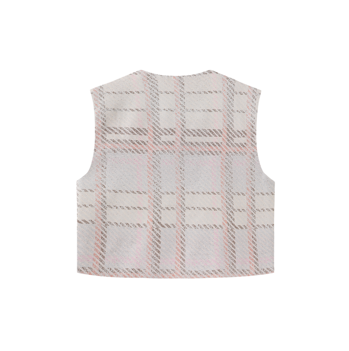 Plaid Printed Crewneck Vest