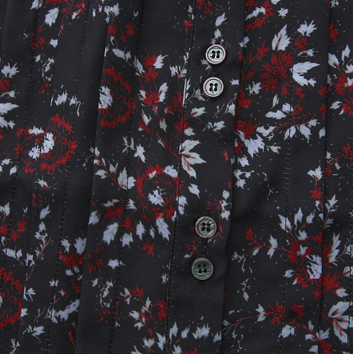 Pleated Double Button Blouse